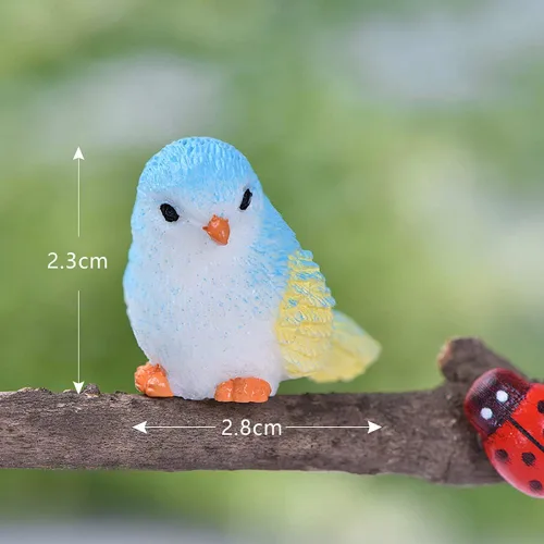 Miniatura 7 de Figuras decorativas de pájaros en miniatura, 12 piezas, mini figuras de casa de muñecas de pájaros, accesorios de decoración de jardín de hadas