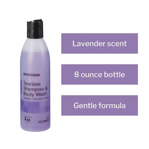 Miniatura 4 de McKesson Champú sin lágrimas y gel de baño con aloe y vitamina E, aroma a lavanda, 8 onzas, 1 unidad