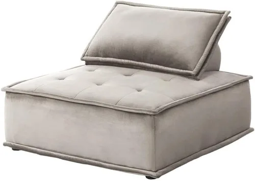 Miniatura 5 de Lilola Home Sillón sin brazos de terciopelo negro Anna