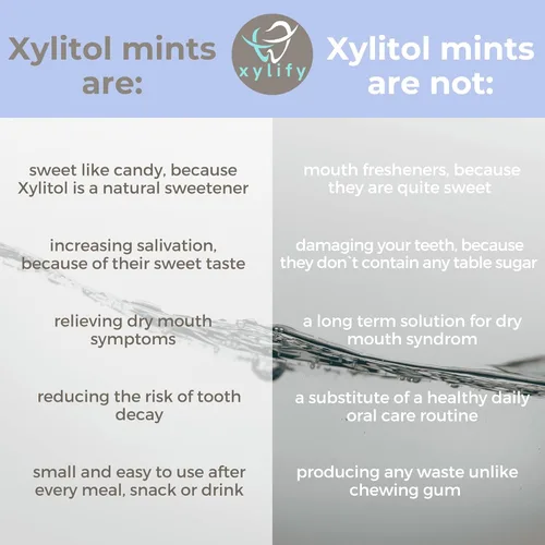 Miniatura 6 de Mentas de xilitol para el cuidado oral - Sabor bayas silvestres, 100% xilitol endulzado, caramelo sin azúcar, mentas dentales Happy Teeth