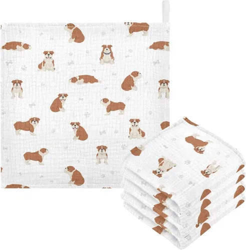 Miniatura 23 de Toallas de algodón para bebé, toallas de baño unisex para recién nacidos, toallitas naturales para piel delicada, 11.8 x 11.8 pulgadas, paquete de 5