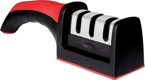 XE - Afilador de cuchillos de cocina – Afiladores de cuchillos manuales de 3 etapas para afilar cuchillos para el hogar y el restaurante, piedra de