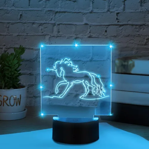 Miniatura 6 de Riakrum Base de luz LED de 12 piezas con hoja de acrílico transparente 3D lámpara LED de noche base de visualización de 16 colores y 4 modos