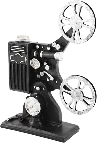 Modelo de proyector de película, estatua vintage de resina de película, decoración de escritorio, manualidades, figura retro en 3D, fotografía,