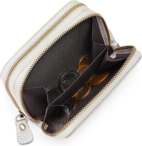 Miniatura 5 de GOIACII Cartera pequeña de cuero genuino para mujer, con bloqueo RFID para tarjetas de crédito