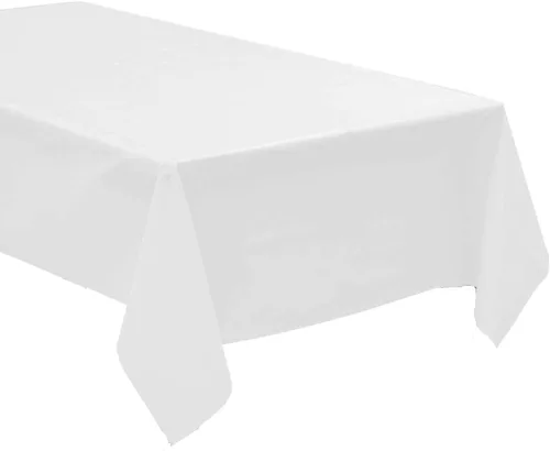 Miniatura 11 de Paquete de 4: manteles desechables de plástico / manteles de mesa, 54 x 108 pulgadas, rectangular, impermeable y desechable, ideal para fiestas