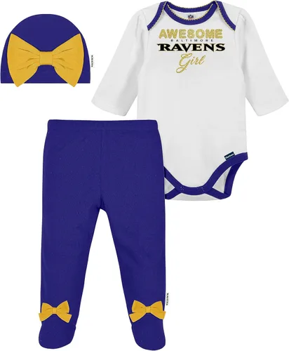 Miniatura 7 de NFL Conjunto de enterizo, pantalón con pies y gorro de 3 piezas para bebé niña Alternativa 2