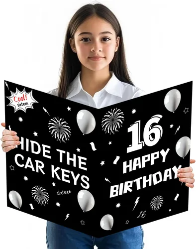 Miniatura 21 de Idealmuzik Tarjeta Jumbo de Feliz 10º Aniversario – Tarjeta de Felicitación de Congratulaciones Grande Plegada de 14x22 Pulgadas con Sobre, Tarjeta
