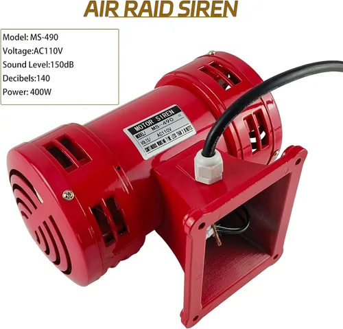 Miniatura 3 de Sirena Raid, alarma de sirena de 110 V, 150 db, 60 Hz, sirena eléctrica de la industria, alarma de sirena súper fuerte para sirena doméstica
