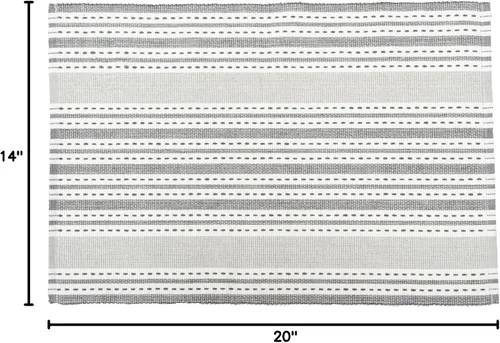 Miniatura 5 de C&F Home Warner Slate Woven - Juego de 6 manteles individuales rectangulares reversibles, color gris