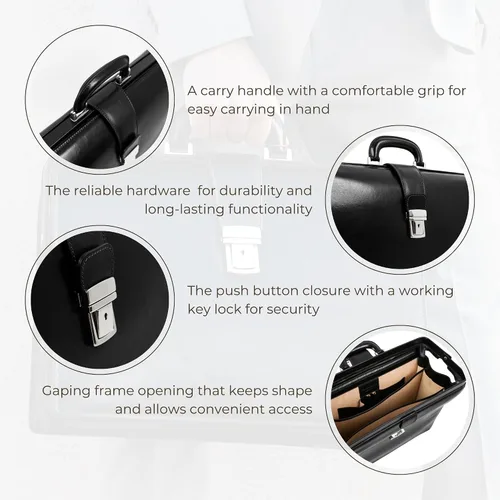 Miniatura 6 de Time Resistance Maletín de cuero para abogado - Maletín italiano hecho a mano para portátil para hombres y mujeres - Estuche de fijación - Bolsa