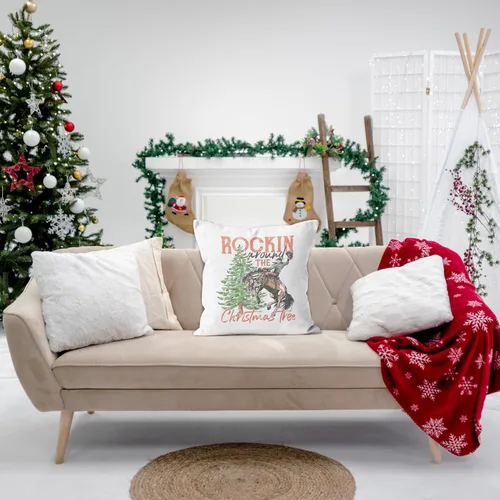 Miniatura 5 de Decoración navideña occidental: fundas de almohada de 18 x 18 pulgadas para dormitorio y sofá, decoración de árbol