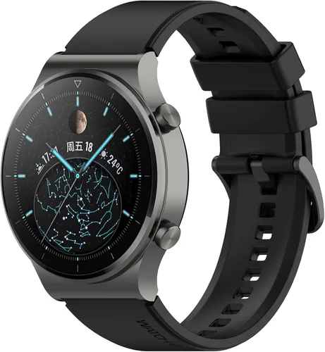 SKM Correa de reloj de 0.866 in para Huawei GT 2 GT2 Pro, repuesto original de reloj inteligente para hombre (color negro, tamaño: para Huawei GT 2
