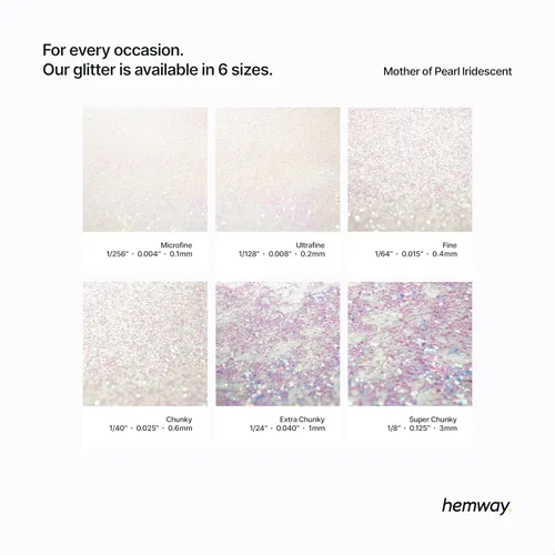 Miniatura 60 de Hemway - Purpurina para resina 100g, cristales metálicos plateados, copos súper gruesos para vasos de epoxi, cera de fusión