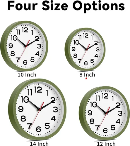 Miniatura 3 de Reloj de pared Roymnie, silencioso y sin tictac, moderno, funciona con pilas, analógico, pequeño, clásico, decorativo, de 20 cm, para cocina, baño