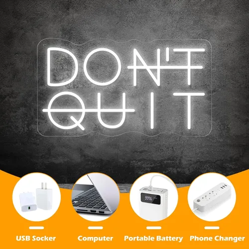 Miniatura 6 de YIKBIK Letrero de neón LED No te Rindas para decoración de pared, luces de neón DO IT para decoraciones de fiesta, iluminación con interruptor USB