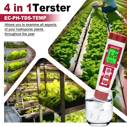 Miniatura 2 de Medidor de pH para agua, 4 en 1 EC PPM Probador de pH de temperatura para hidropónico, probador de agua TDS para agua potable, medidor de pH digital