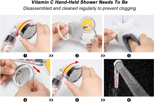 Miniatura 7 de Cabezal de ducha con filtro, alta presión de 8 pulgadas con filtro combinado para agua dura, elimina el cloro, el flúor y las sustancias nocivas - 1