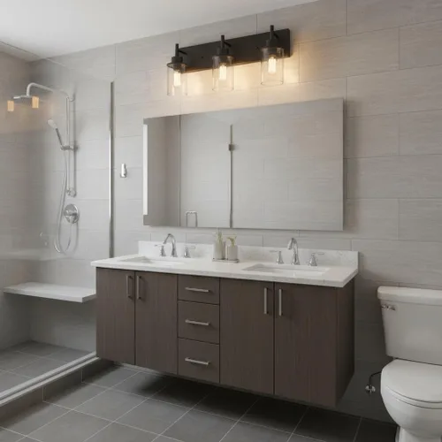 Miniatura 6 de Lámparas de tocador, lámparas de baño negro mate sobre el espejo, lámpara moderna de apliques de pared con pantalla de vidrio transparente (3 luces)