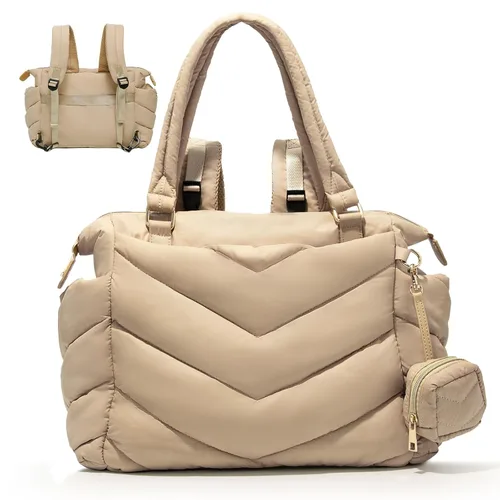 Bolsa de pañales, mochila para pañales, bolsa de mano acolchada con funda para chupete, ligera mamá para hospital, hinchada con 10 bolsillos, bebé