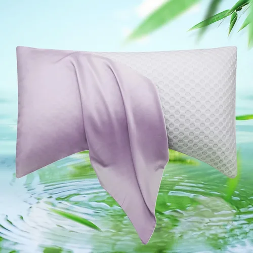 ELIBABA Funda de almohada refrescante de bambú para dormir de lado, tamaño king, 20 x 36 pulgadas, lila claro Morado claro