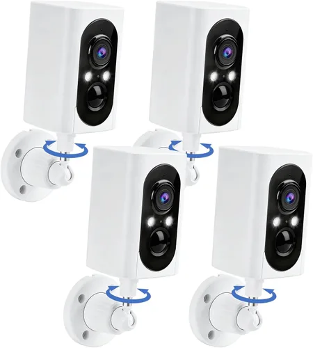 Miniatura 8 de Cámaras de seguridad inalámbricas para exteriores, 355°, rotación panorámica, 2K, cámaras de visión nocturna a color, para seguridad en el hogar