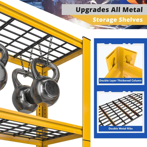 Miniatura 7 de REIBII Estantería de garaje de 72 pulgadas de alto, estantes de almacenamiento de 3010 libras, estantes de metal ajustables de 5 niveles