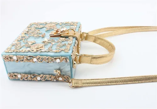 Miniatura 6 de Tngan Bolso cuadrado acrílico de la caja del embrague de la noche de las mujeres con el bolso del hombro del bolso del bolso