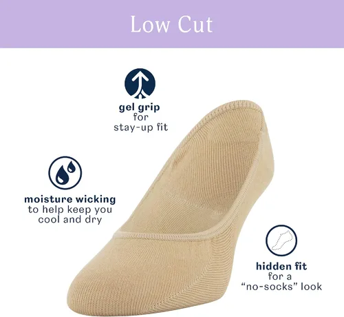 Miniatura 2 de Peds Calcetines de corte bajo que absorben la humedad para mujer, 6 pares