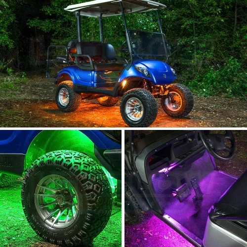 Miniatura 4 de LEDGlow Kit de iluminación de neón de 4 plazas LED de millones de colores con pozo de rueda y luces interiores para EZGO Yamaha Club Car