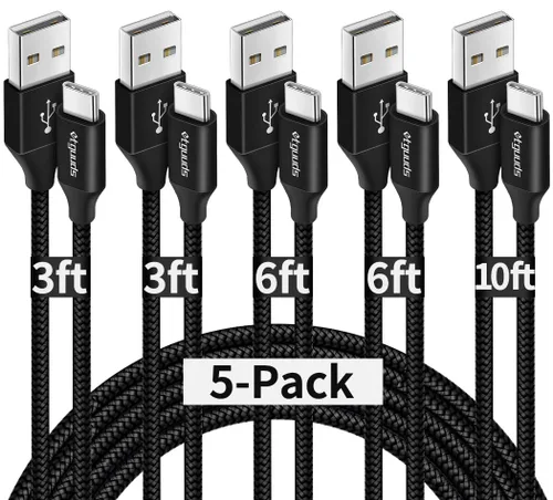 Miniatura 11 de etguuds Paquete de 5 cables USB A a USB C (3/3/6/6/10 pies), cable de carga rápida tipo C para iPhone 17 16 15 Pro Max Plus Air, Samsung Galaxy S25
