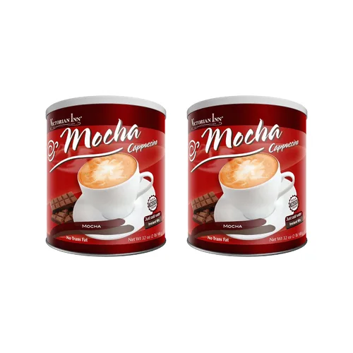 Victorian Inn Cappuccino instantáneo - Sabor moca - Mezcla de café rica y aterciopelada - Perfecto para caliente, frío o mezclado - Ideal como crema