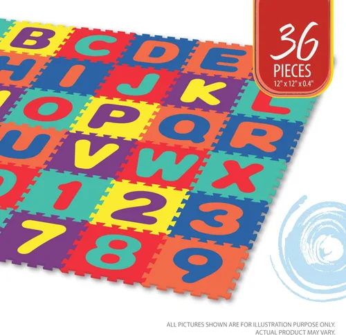 Miniatura 9 de Deke Home - Tapete de juego de espuma del alfabeto para niños, 36 azulejos de EVA entrelazados, tapete de piso de 72 x 72 pulgadas con letras