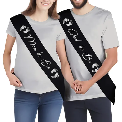 Miniatura 2 de Juego de 2 bandas para mamá y papá, las mejores decoraciones de baby shower, regalos para madre y padre, fiesta de revelación de género, para niños