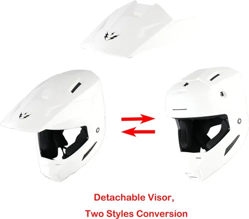 Miniatura 3 de 1Storm Casco de motocross juvenil ATV BMX Dirt Bike Go Kart Skate para niños, multideportes, adolescente, blanco brillante + gafas + guantes Paquete