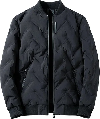 Abrigo acolchado de diamante para hombre, abrigo ligero para otoño e invierno