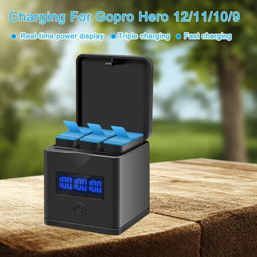 Miniatura 7 de Suptig Cargador de batería compatible con batería GoPro Enduro, Hero 12, Hero 11, Hero 10, Hero 9, estación de cargador de batería de 3 canales