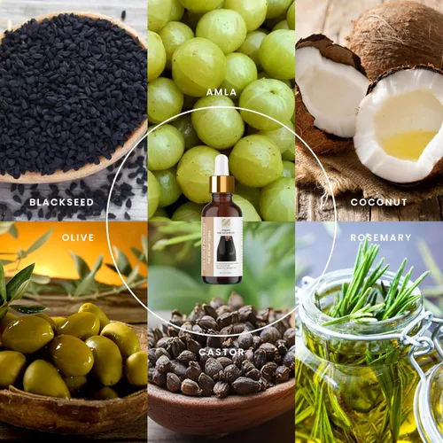 Miniatura 8 de Aceite orgánico para el crecimiento del cabello, 100 % orgánico prensado en frío, masaje tradicional para el cuero cabelludo y el cabello