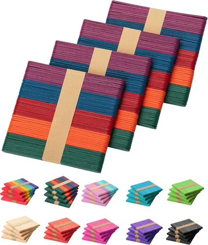 Miniatura 17 de Mr. Pen - Palitos de paletas de colores, palitos de madera de colores arcoíris para manualidades, paquete de 200, 4.5 pulgadas