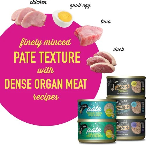 Miniatura 8 de Tiki - Mega paquete de comida húmeda para gatos para gatos, patés de pollo, latas de 2.8 onzas (24 unidades)
