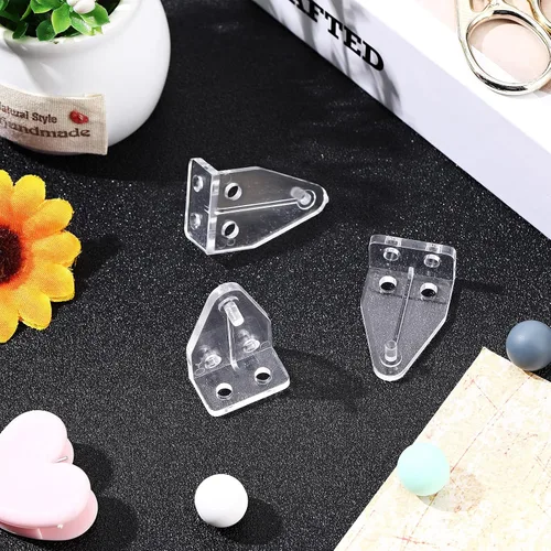 Miniatura 5 de Jetec 12 piezas de soportes de sujeción para persianas de 1 pulgada, mini ganchos de plástico transparente para puerta, soporte inferior