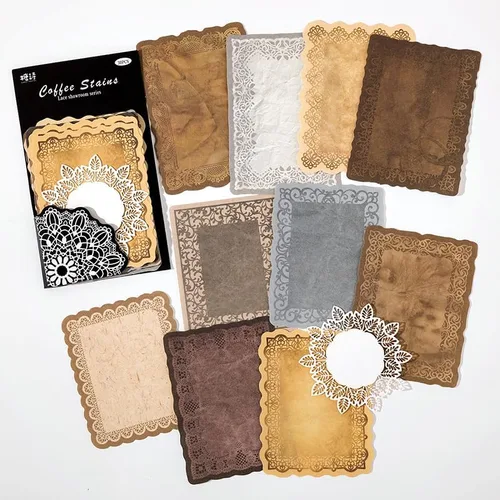 Miniatura 21 de Kit de papel para álbum de recortes, organizador de diario de collage redondo hueco, materiales para adultos, suministros de decoración de diario