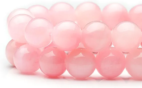 Miniatura 3 de Youngbling Cuentas de piedras preciosas naturales para la fabricación de joyas, piedra lisa redonda pulida de jade rosa de 0.236 pulgadas, cuentas