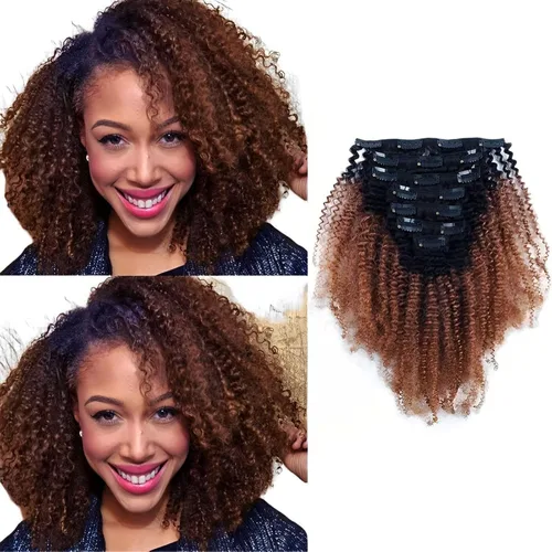 Miniatura 14 de ABH AMAZINGBEAUTY HAIR Extensiones de cabello humano real con clip, 4A 4B, rizado con clip, 4.23 oz, 7 piezas, 17 clips, 4.23 oz, color negro #1B