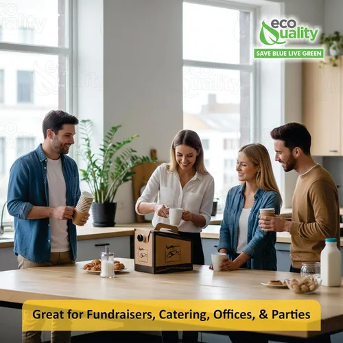 Miniatura 7 de EcoQuality Dispensador de café portátil desechable [paquete de 10] para jarra aislada de bebidas frías y calientes, caja de Joe to Go, gran portador