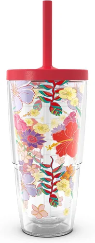 Miniatura 11 de Tervis Vaso aislado de doble pared con aislamiento de hibisco tropical hecho en Estados Unidos mantiene las bebidas frías y calientes, 16 onzas
