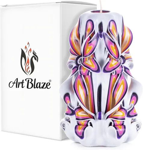 Miniatura 13 de Velas Talladas - Vela Decorativa Grande Hecha a Mano – Vela Espiral Linda de Quemado Largo para Mujeres – Vela de Mesa para Decoración del Hogar