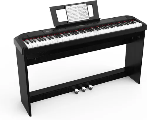 Miniatura 8 de Piano digital, piano de martillo con peso de 88 teclas, piano de teclado eléctrico portátil para principiantes/adultos con pedal de sostenimiento