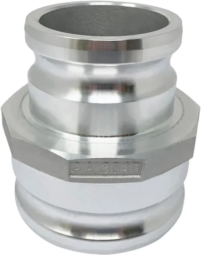 Miniatura 11 de Gloxco Adaptador de aluminio tipo AA de leva y carrete de ranura, 2" Camlock macho x 2" Camlock macho (CAM-20-AA-AL)