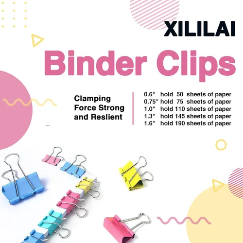 Miniatura 6 de Clips para carpeta, 100 clips grandes para carpetas de varios tamaños, clips de carpeta medianos y pequeños para papeleo, Bulldog, clips de oficina